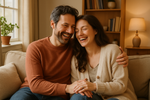 pareja en una casa felices